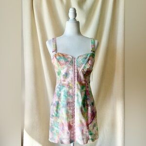 Brand New For Love & Lemons Smythe Tie-Dye Mini Dress